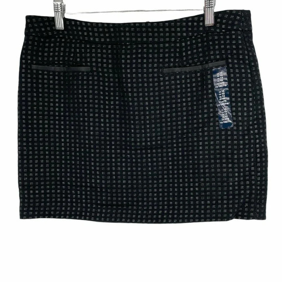 GAP Skirt Women's 10 Black Jacquard Straight Pencil Pocket Lined Zip Mini Skirt - Picture 1 of 10